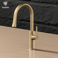 Robinet de cuisine monocommande moderne en laiton avec douchette extractible, eau chaude et froide, de fabrication OEM