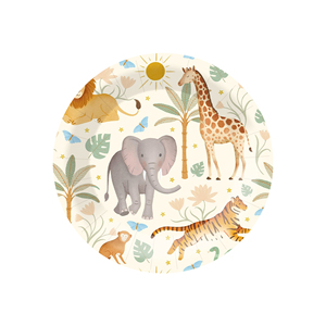 DAMAI - Juego de Vajilla Desechable con Diseño de Animales para Fiestas Infantiles, Platos, Vasos y Servilletas de Papel - Product Image 4