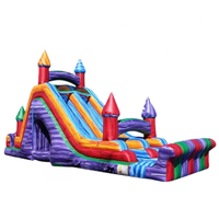 Toboggan gonflable double pour terrains accidentés de 22 pieds, toboggan gonflable pour aire de jeux à vendre