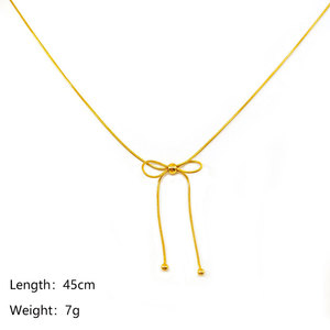 จี้สร้อยคอรูปโบว์ชุบทอง 14k 18k ทำจากสแตนเลส 316L สำหรับผู้หญิง ขายส่ง - Product Image 5