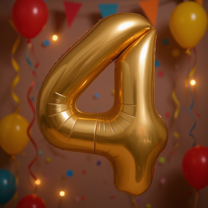 Globo de aluminio dorado con el número 4, modelo 50209, para fiestas, Día de la Madre, graduación, Año Nuevo Chino, regreso a clases - Product Image 2