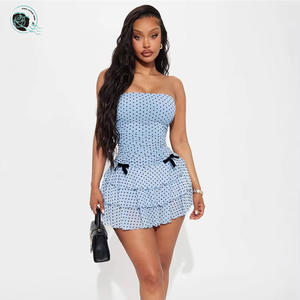 2025 nuevo <span class=keywords><strong>elegante</strong></span> vestido de <span class=keywords><strong>pastel</strong></span> de tubo de gasa con estampado de manchas <span class=keywords><strong>para</strong></span> mujeres Casual estilo europeo americano espagueti frente Natural - Product Image 1
