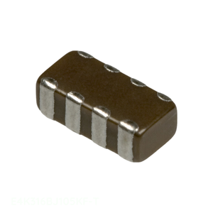ตัวแทนจำหน่ายอย่างเป็นทางการ คาปาซิเตอร์แบบติดตั้งบนพื้นผิว CAP ARRAY 1.0UF 16V X5R 1206 1uF E4K316BJ105KF-T - Product Image 1