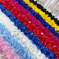En gros, Accessoires décoratifs pour la confection de vêtements DIY : Bordure en dentelle ondulée, Bordure en dentelle plissée en satin de 10 cm, Garniture en dentelle à volants