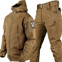 Veste d'hiver camouflage à capuche souple avec fermeture éclair pour la chasse, la randonnée en montagne, uniforme tactique imperméable pour homme