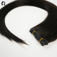 Extensions de cheveux humains vierges chinois lisses, noir naturel, trame invisible, vente en gros
