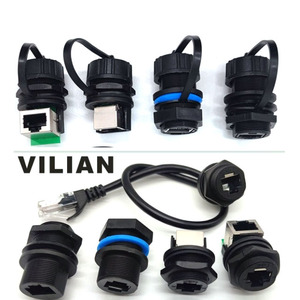 Adaptateurs RJ45 pour connecteurs de module fibre optique <span class=keywords><strong>double</strong></span> port M20 <span class=keywords><strong>4K</strong></span> pour <span class=keywords><strong>prise</strong></span> aviation mâle/femelle, indice de protection IP54, PC ABS Nylon - Product Image 4