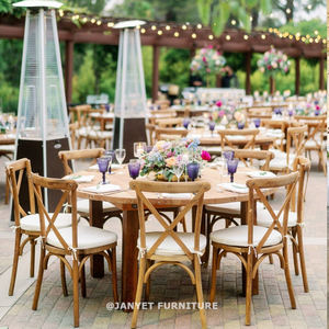 Venta al por mayor de madera natural al aire libre boda evento apilable <span class=keywords><strong>asiento</strong></span> de ratán silla con respaldo cruzado - Product Image 5