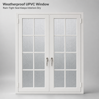 Manija de palanca doble para ventana abatible con diseño de rejilla Muntin Bar, fabricante profesional, pedido al por mayor, envío rápido, ventana abatible de PVC