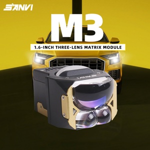 SANVI Mini M3 Module LED Super Lumineux, Lentille de Projecteur LED, Phares de Voiture, Lentille LED de Remplacement, Lampe de Voiture 5500K Feux de Croisement + 4300K Feux de Route - Product Image 1