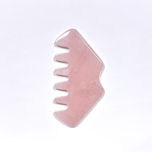 Herramienta de Masaje de Cabeza de Piedra Natural con Logotipo Personalizado, para Uso en Spa, Antifatiga, Peine Gua Sha de Cuarzo Rosa - Product Image 6