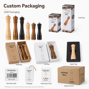 <span class=keywords><strong>Moulin</strong></span> à sel manuel en bois, outils de cuisine, conception personnalisée, meilleure vente - Product Image 4