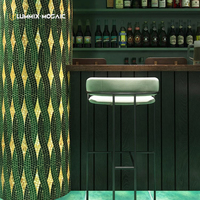 Simple vert foncé marbre métal Mosaïque Mosaïque carrelage salle de bain hôtel balcon bar carrelage mural Wrap pilier arc Mosaïque