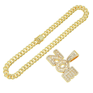 Collares con Colgante de Letra ZOE Estilo Hiphop Personalizados, Hechos a Mano, para Hombre, Joyería de Moda - Product Image 4