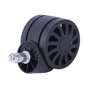 Fan Like Design 60mm Double <b>Wheel</b> Office Chair Casters Black PA Wear Resistant Durable Office Chair Replacement <b>Wheels</b> - Product Image 2