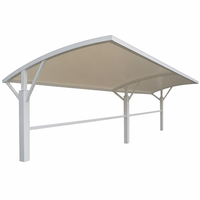 Abri de voiture en membrane tendue PVDF, abri pour deux voitures, structure en acier, auvent de garage extérieur pour villa résidentielle, jardin, patio