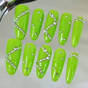 Uñas acrílicas de lujo hechas a mano al por mayor, uñas postizas acrílicas de cobertura completa, etiqueta privada, uñas postizas de alta calidad - Product Image 1