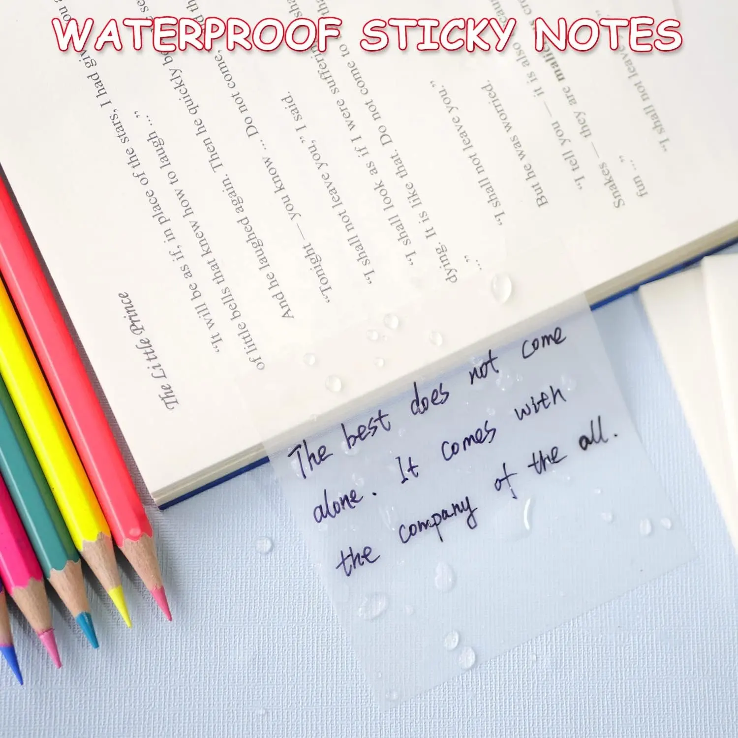 पारदर्शी स्टिकी नोट्स किताबों की व्याख्या स्कूल कार्यालय के लिए स्पष्ट जलरोधक स्वयं-चिपकने वाला पारभासी स्टिकी नोट पैड