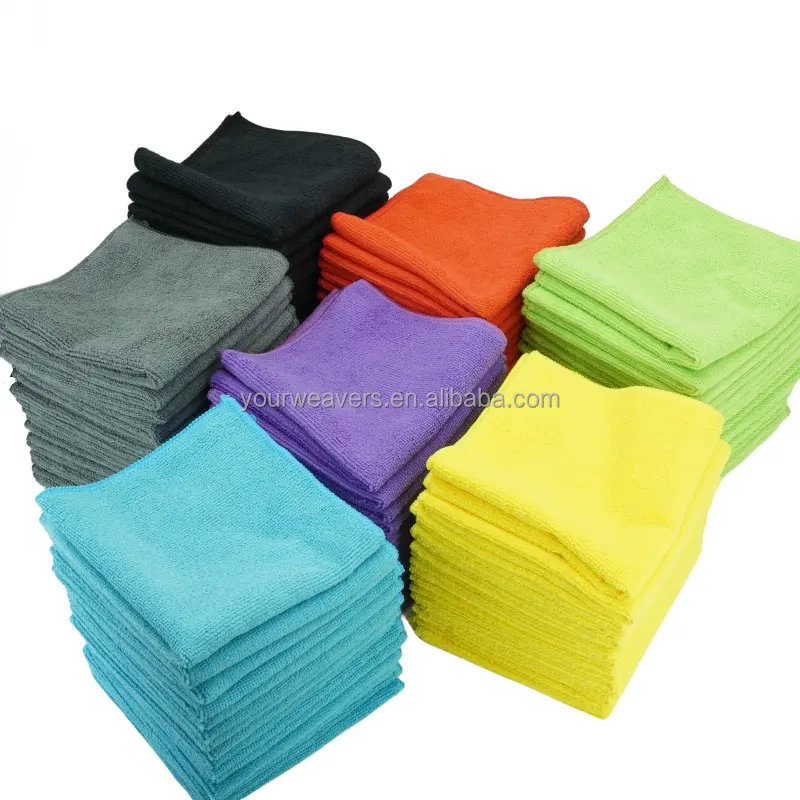 250GSM doux 16x16in chiffon de lavage de voiture pas cher de haute qualité tout usage serviette en microfibre personnalisé nettoyage de voiture Auto détaillant chiffon