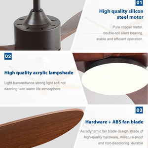 42 Zoll 52 Zoll 60 Zoll Home Luxus dekorative ABS-Klinge Gleichstrom motor Fernbedienung Moderne Bldc LED Decken ventilator mit Licht - Product Image 5