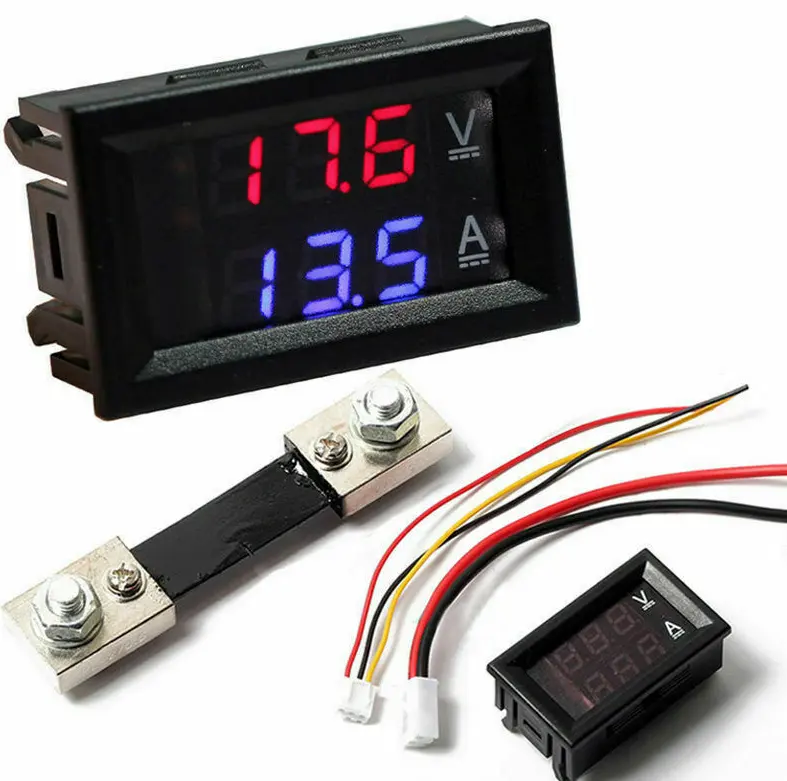 DC 0-100V LED Digital Voltmeter Amperemeter 10A 50A 100A Amp Volt Meter Shunt Gauge