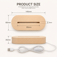 Lampe de nuit LED en bois pour enfants, motif personnalisé imprimé UV, design minimaliste, lampe USB intelligente, décoration de chambre d'enfant, cadeau