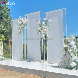 Support de toile de fond métallique LEDA de haute qualité pour décoration de mariage en extérieur, ensemble de panneaux de fond pour fêtes - Product Image 3
