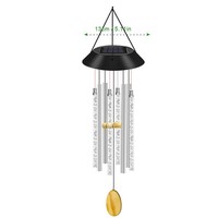 Carillon solaire à tube lumineux, carillons solaires LED à changement de couleur, lumière suspendue extérieure étanche pour la décoration de jardin et de patio