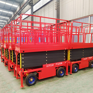 Material transport <span class=keywords><strong>6</strong></span> m 8 m Elektrischer hydraulischer Mannlift Selbst fahrende kleine Scheren bühne - Product Image 5