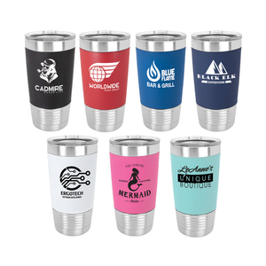 Faux Leather Grip 20oz Caneca Tumbler Isolada a Vácuo, Peixe Baixo, Gravura Personalizada Tumblers A Vácuo - Product Image 4