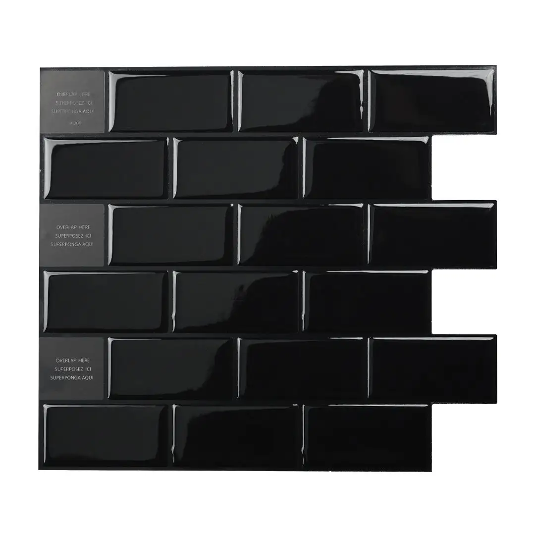 Wholesale All 3d Tiles Black Self Adhesive Wall Tiles Decor DIY