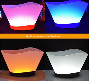 Led Transparante Wijn Champagne Bier <span class=keywords><strong>Plastic</strong></span> Ijsemmer Met Handvatten Grote Ijsemmers Ijskoeler Voor Feest - Product Image 2