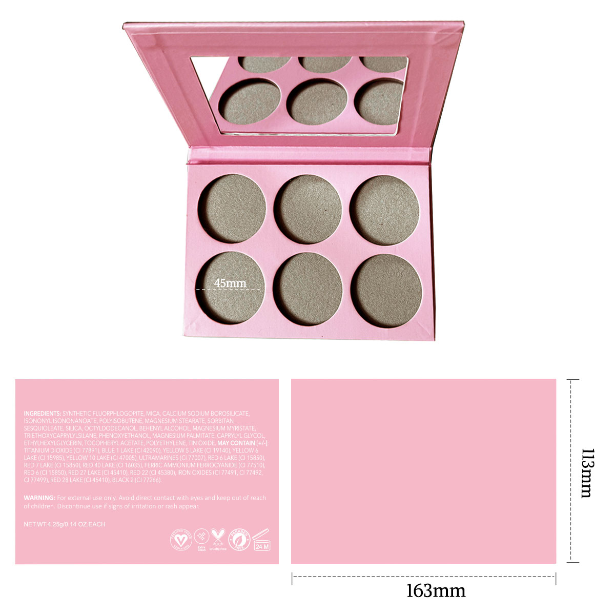6 ronde palette blush rose
