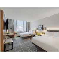 Meubles d'hôtel sur mesure, lit double, style européen de luxe, bois de chêne et MDF, écologiques, qualité commerciale pour chambre d'hôtel, appartement