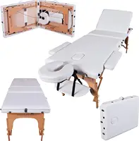 백색 색깔 휴대용 접을 수 있는 문신 아름다움 안마 침대 2 접히는 온천장 moximoxibustion on 침대 안마 테이블