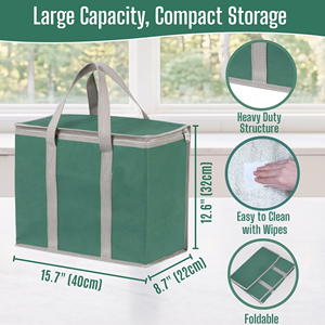 Bolsa Térmica Plegable Grande, Paquete de 2, Bolsas Aisladas para Entrega de Alimentos - Product Image 2