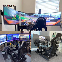 Simulateur de conduite à 3 écrans avec plate-forme de mouvement 6 DOF Cylindre électrique D-box Motion Set Simulator Cockpit