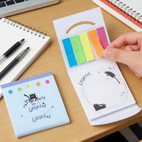 Produk Alat Tulis Baru XINLE, Stiker Kertas PET 5 Warna, Perekat Sendiri, Set Catatan Tempel Lucu, Custom 2 in 1 Sticky Notes Memo Pads