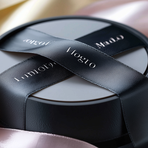 Ruban en satin écologique avec logo imprimé personnalisé en feuille d'or 3D pour emballage cadeau simple face et accessoires capillaires - Emballage INFFY (Gratuit - Product Image 4