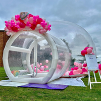 Maison gonflable de bulle de dôme en cristal transparent de vente chaude avec le tunnel pour la tente de bulle d'activités de plein air