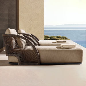 كراسي للاستلقاء في الهواء الطلق للحديقة مقاومة للماء بجانب المسبح كراسي للتشمس حبل منسوج كرسي شاطئ - Product Image 2