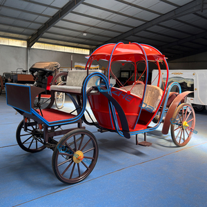 Charrette de princesse électrique en fer rouge en forme de cœur, personnalisée en usine, avec garniture bleue, pour mariages et sites touristiques S - Product Image 6