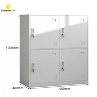 Casier de rangement moderne en acier, options multicolores, ignifuge, écologique, durable, armoire métallique à 4 portes pour école, gymnase, dortoir