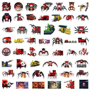 Juego de Horror <span class=keywords><strong>Choo</strong></span>, pegatinas de grafiti de <span class=keywords><strong>Charles</strong></span> para regalo, mesa, cuaderno, vinilo, pegatina de Spoof de Halloween, 50 Uds. - Product Image 3