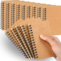Mini cahier d'exercices personnalisable pour étudiants A4/A5/A6, reliure spirale et à feuilles mobiles, couverture en tissu et papier kraft avec stylo à bille