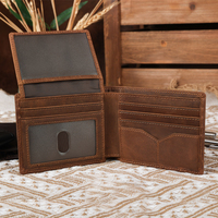 Dompet Kulit Sapi Asli Napa Berkualitas Tinggi 100% Warna Hitam Coklat, Set Dompet Hadiah untuk Pria (Sistem Dropship)