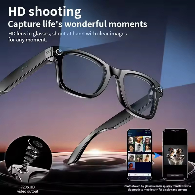 2026 AI Smart Glasses with 8MP Camera Video Recording 20+ Languages Translation Sunglasses Bluetooth Call Music Play Men Women