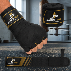 Bandages de boxe en coton noir antidérapants pour le soutien des poings en salle de sport, entraînement de Muay Thai, logo personnalisé - Product Image 2