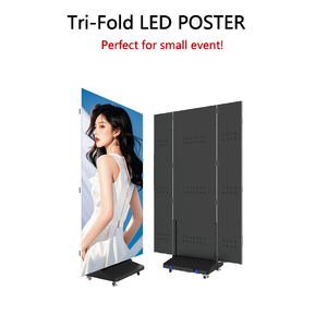 Pantalla LED Plegable de 3 Lados para Interiores, Póster LED P1.86 P2 P2.5, Pantalla LED Tri-Fold para Ferias Comerciales, Tiendas o Eventos - Product Image 2
