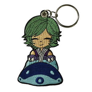 Không có moq hai mặt thư thêu móc khóa vải tag với tùy chỉnh thiết kế dệt thêu Keychain - Product Image 2